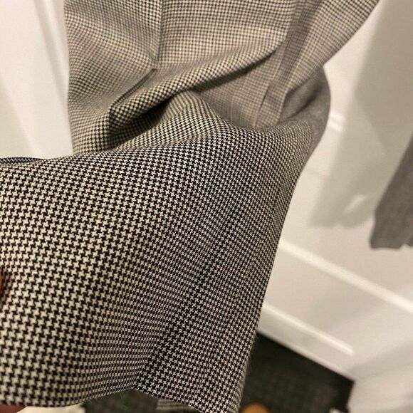 Vintage Lauren Ralph Lauren Black/White Houndstooth Wool Blend Trouser Pants 40W - Picture 3 of 8